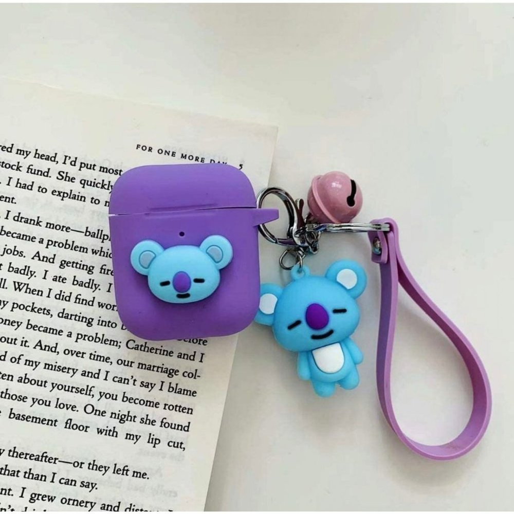 Cartoon AirPod Case Keychain Selicone  Koya 1 & 2